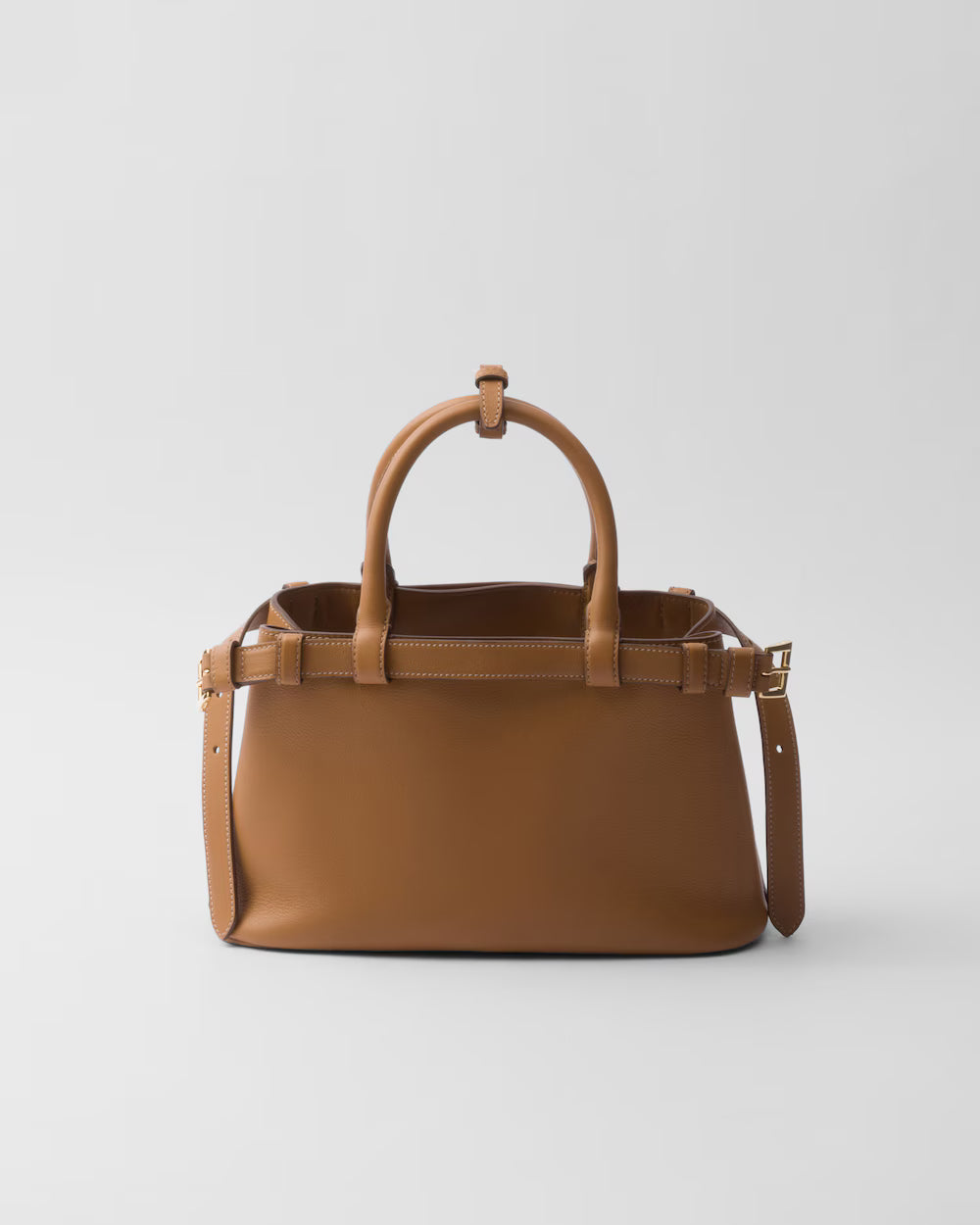 Prada Buckle Small Leather Handbag With Belt