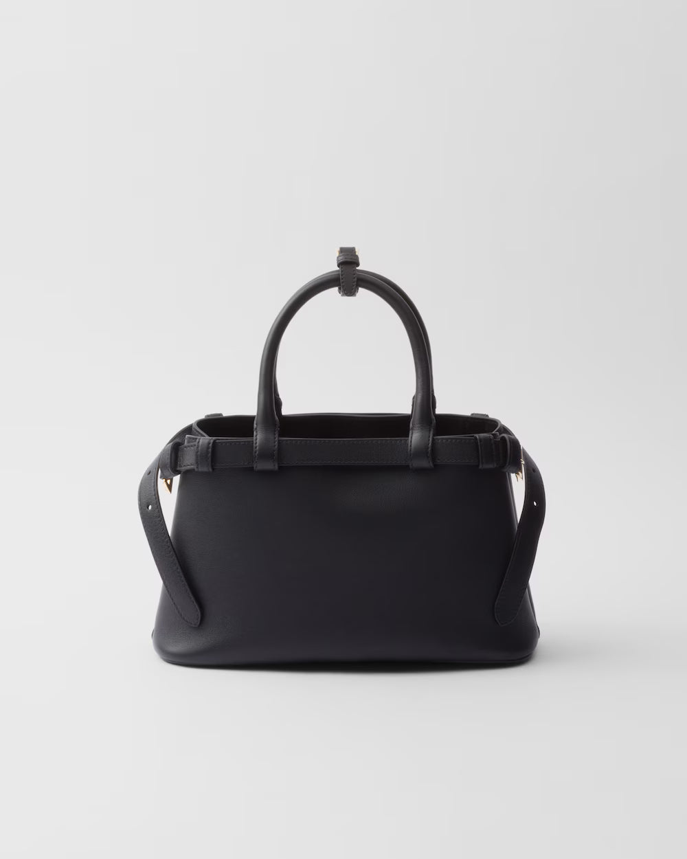Prada Buckle Small Leather Handbag With Belt