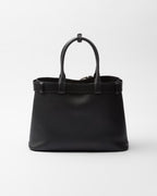 Prada Buckle Large Leather Handbag With Double Belt