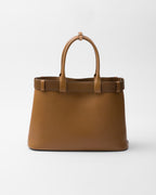 Prada Buckle Large Leather Handbag With Double Belt